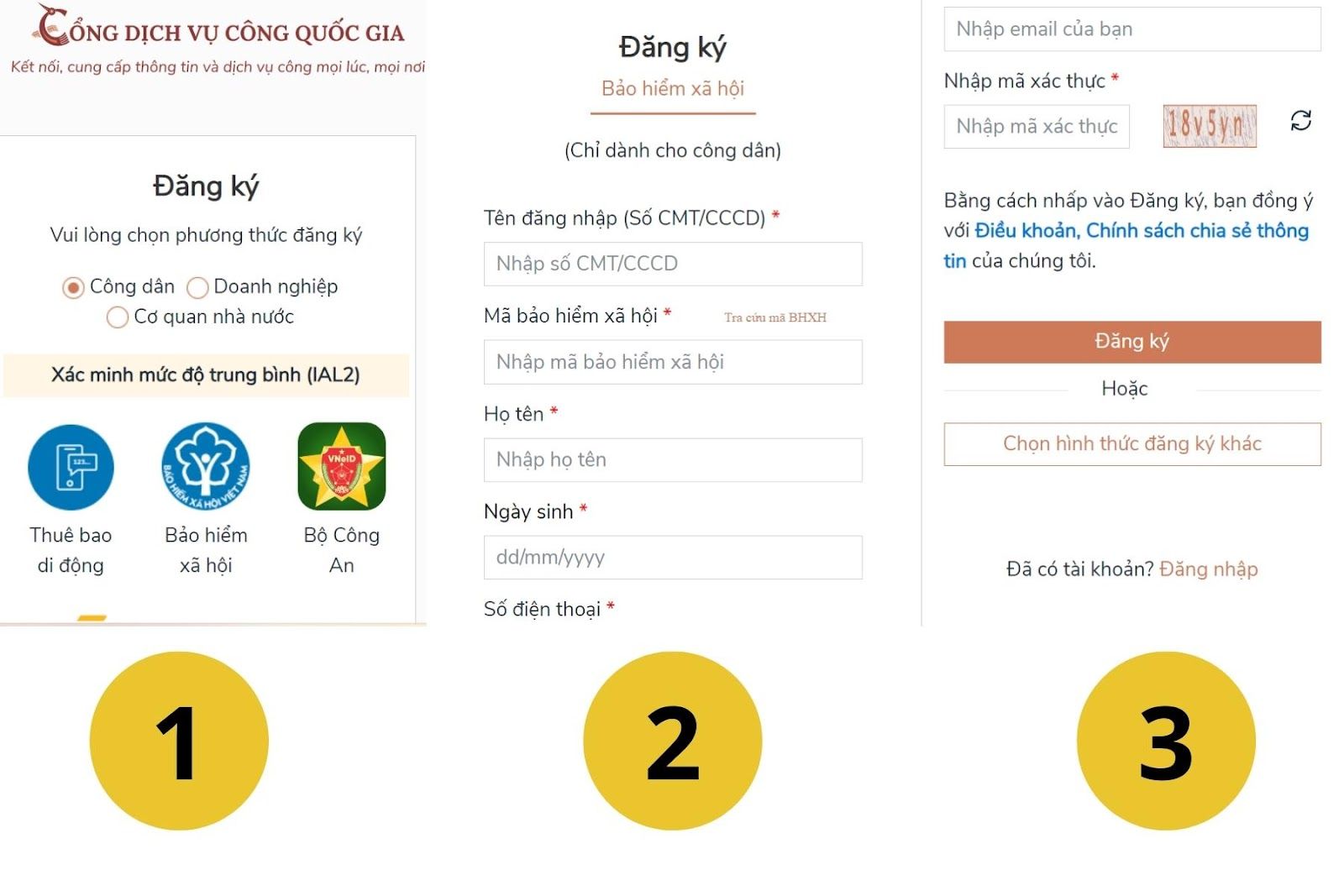 Đăng ký tài khoản để tiến hành cấp lại thẻ BHYT online (Nguồn: Canva)
