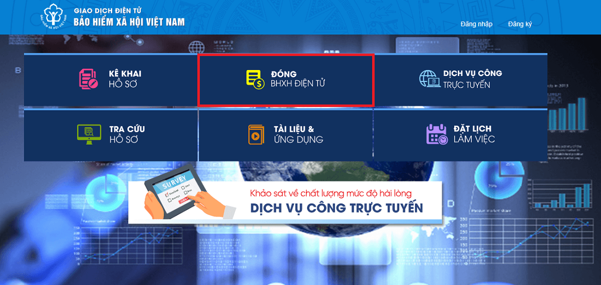 Truy cập Cổng Dịch vụ công (DVC) Bảo hiểm xã hội Việt Nam