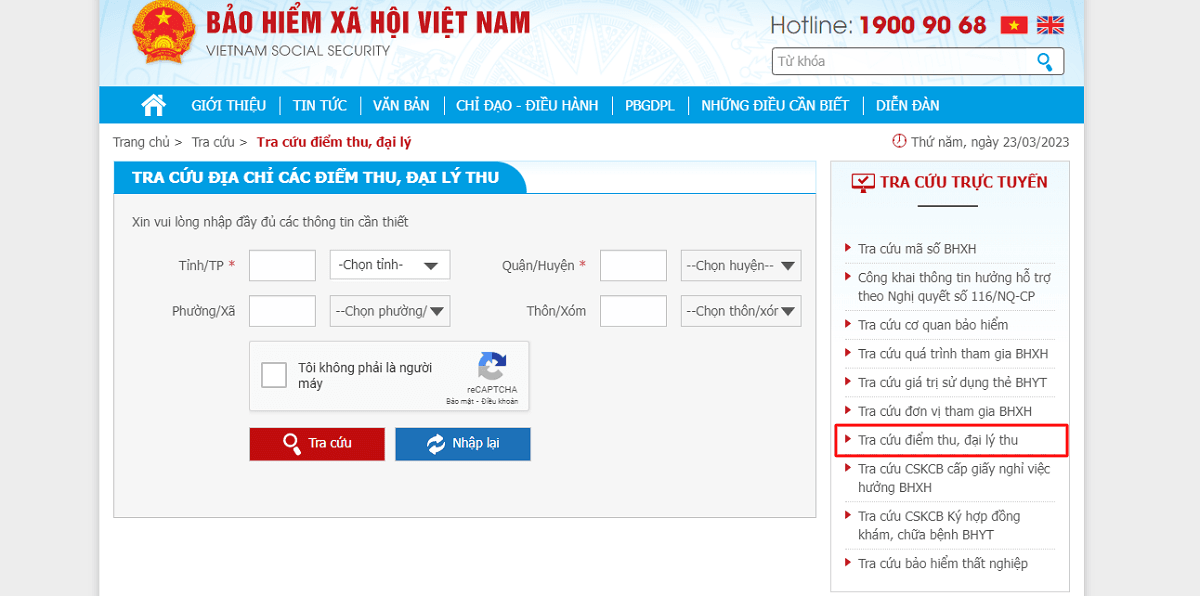 Truy cập vào Cổng thông tin điện tử BHXH Việt Nam