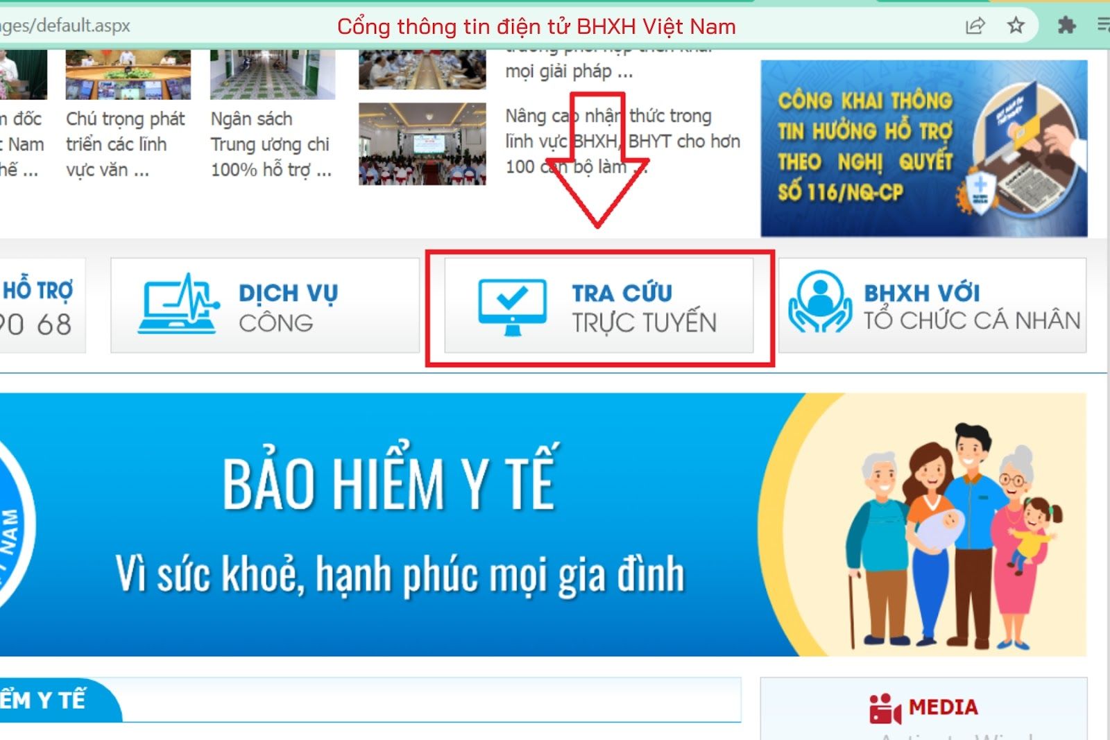 Kiểm tra thẻ bảo hiểm y tế tại Cổng thông tin điện tử BHXH Việt Nam&nbsp;