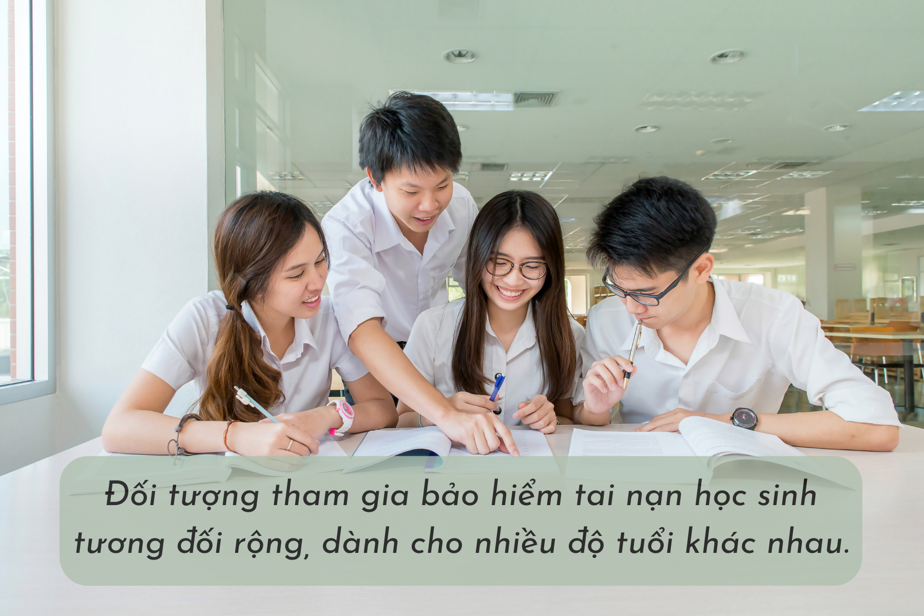 Đối tượng tham gia bảo hiểm tai nạn học sinh tương đối rộng, dành cho nhiều độ tuổi khác nhau.