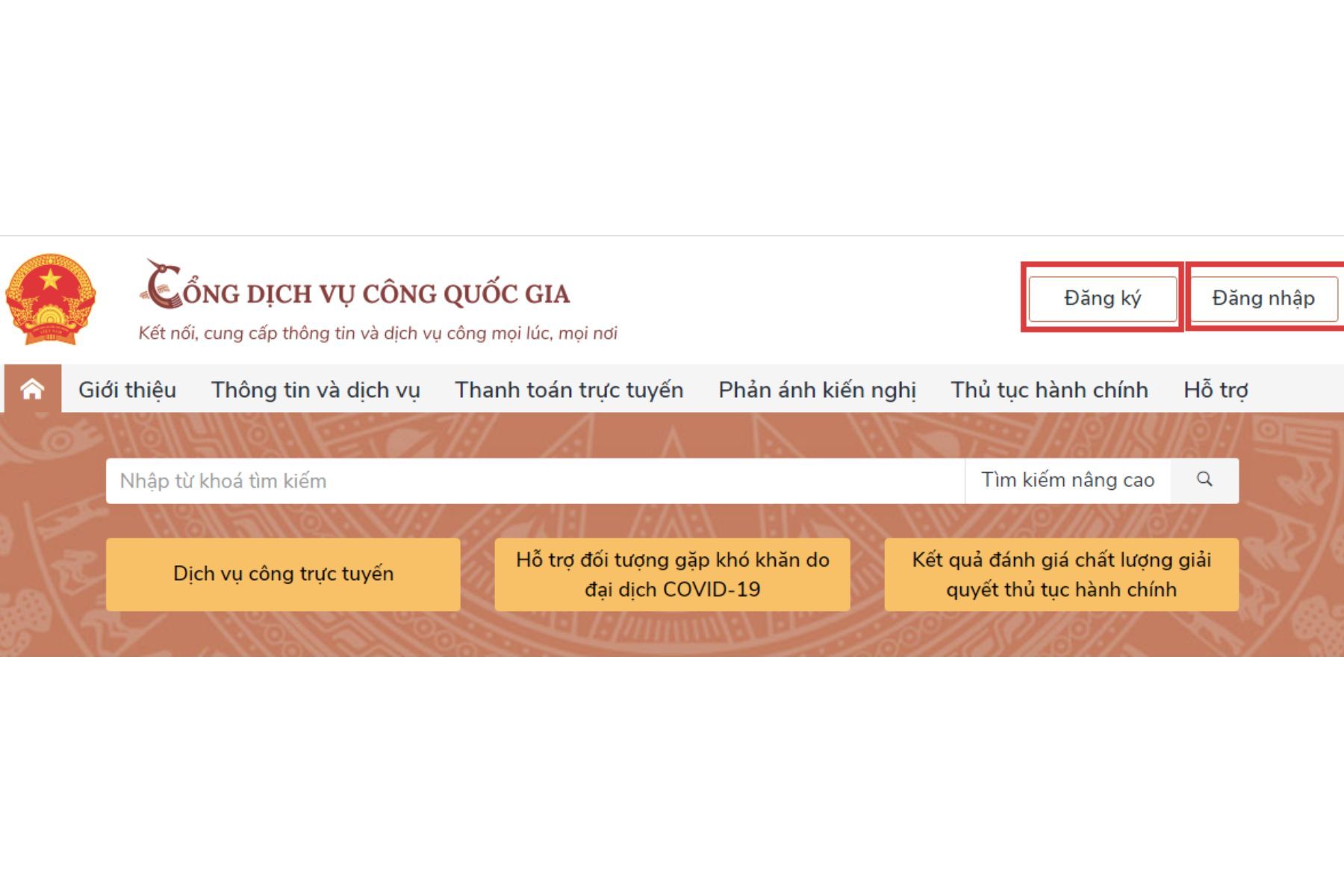 Trước tiên, bạn cần đăng nhập vào Cổng Dịch vụ công quốc gia (Nguồn: Internet)
