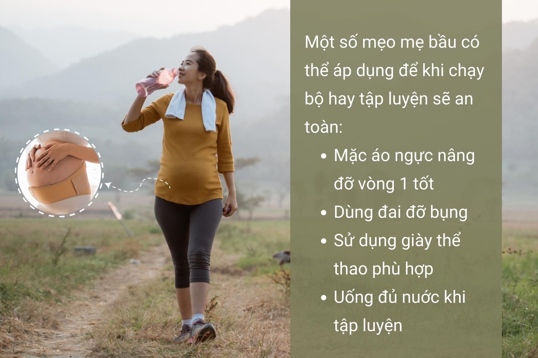 Mẹ bầu cần chú ý để hạn chế chấn thương và khó chịu khi vận động chạy bộ - <i>Nguồn ảnh gốc: Canva</i>