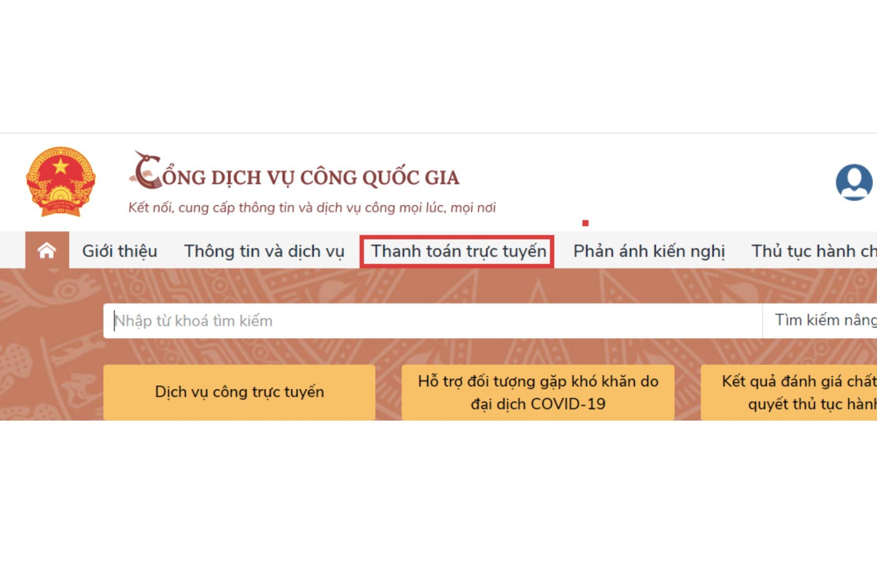 Chọn “Thanh toán trực tuyến” (Nguồn: Internet)