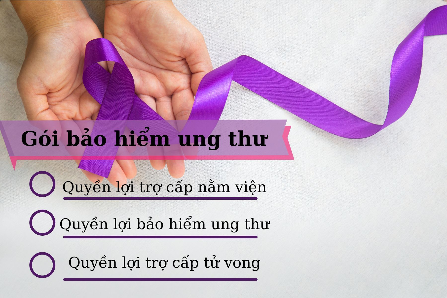 Quyền lợi chung của các gói bảo hiểm ung thư