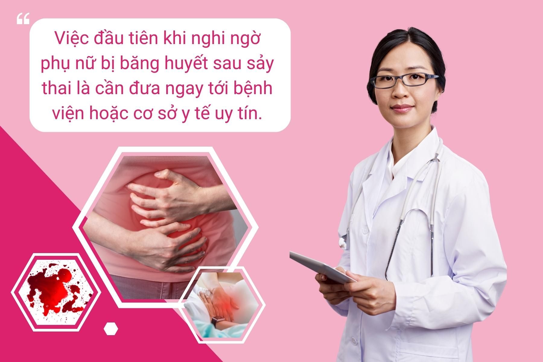 Dấu hiệu của băng huyết sau khi sảy thai là máu chảy ồ ạt từ âm đạo - Nguồn ảnh: Canva 