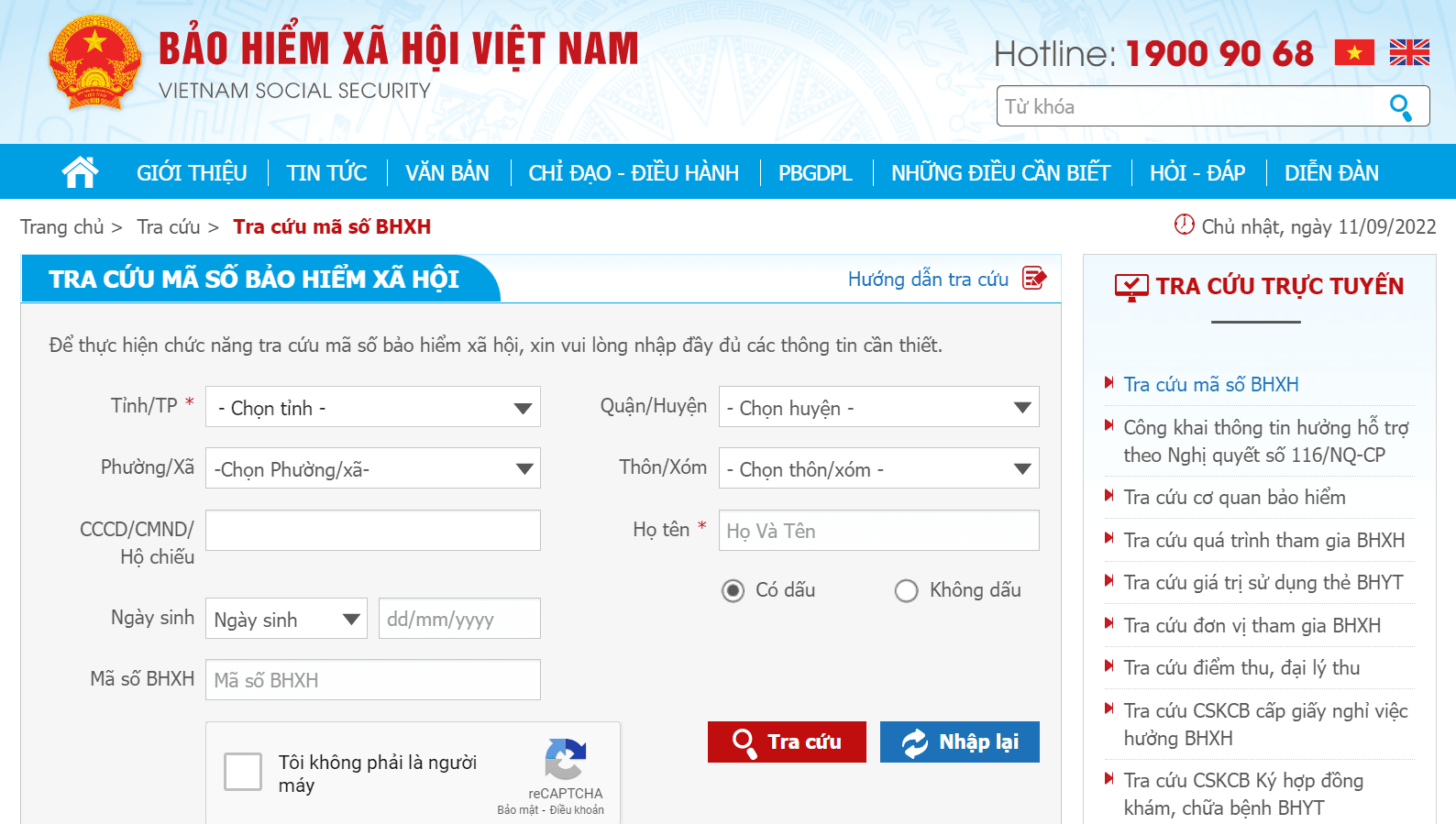Tra cứu BHYT bằng CMND/CCCD