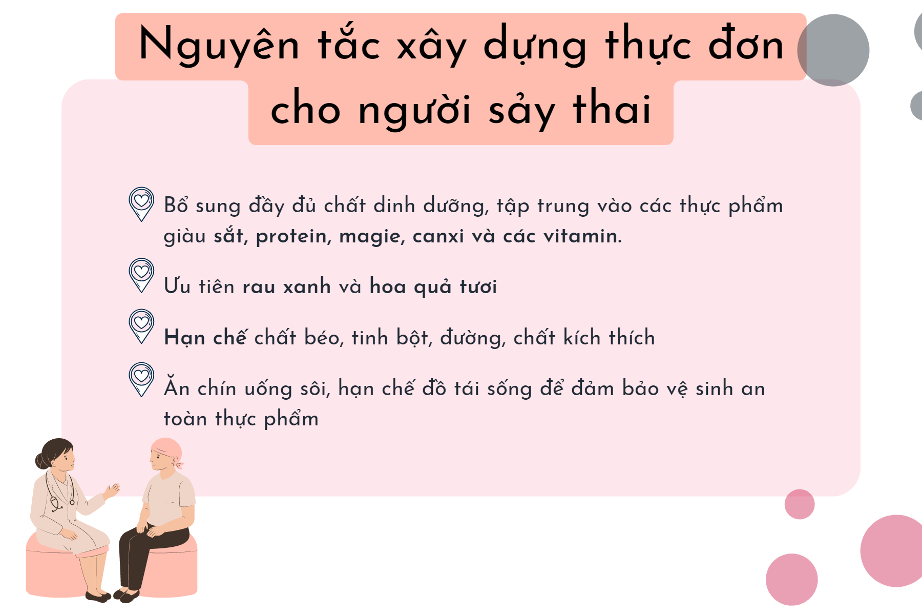 Các nhóm thực phẩm tốt cho người bị sảy thai