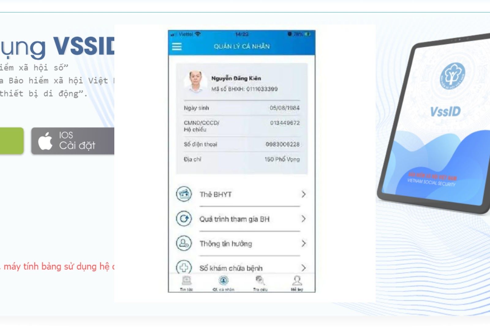 Tra cứu thông tin trên ứng dụng BHXH số VssID (Nguồn: Canva)
