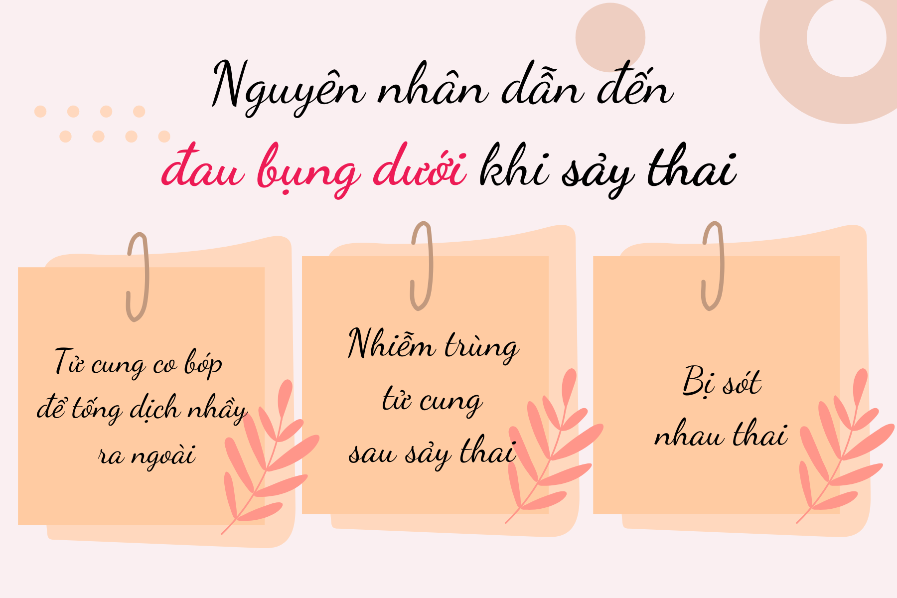 Nguyên nhân gây đau bụng dưới sau khi sảy thai
