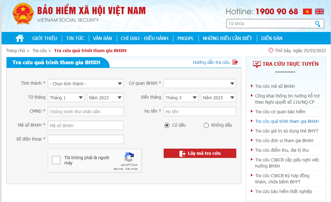 Điền các thông tin theo yêu cầu