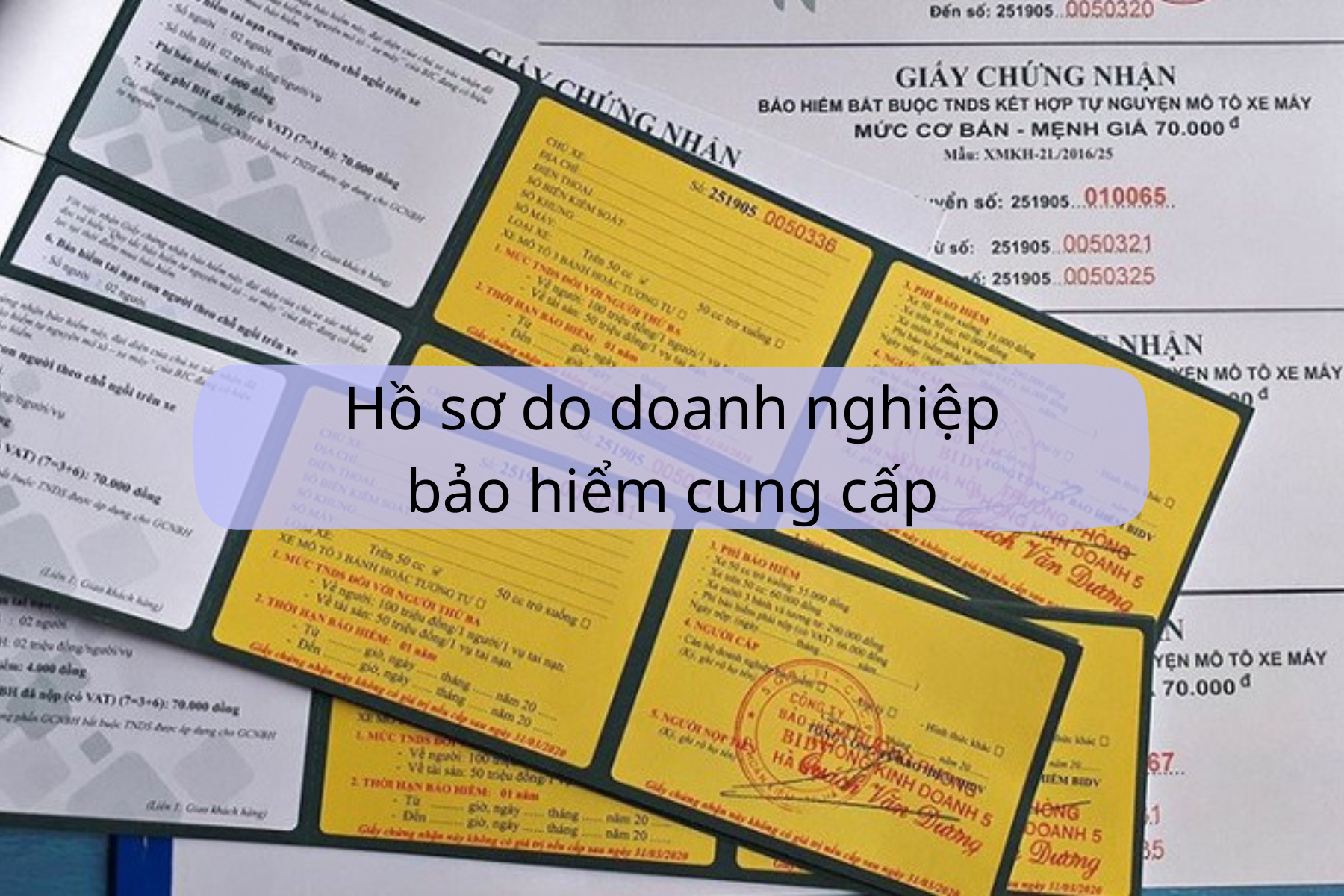 Danh sách hồ sơ do doanh nghiệp bảo hiểm cung cấp trong hồ sơ yêu cầu bồi thường bảo hiểm.