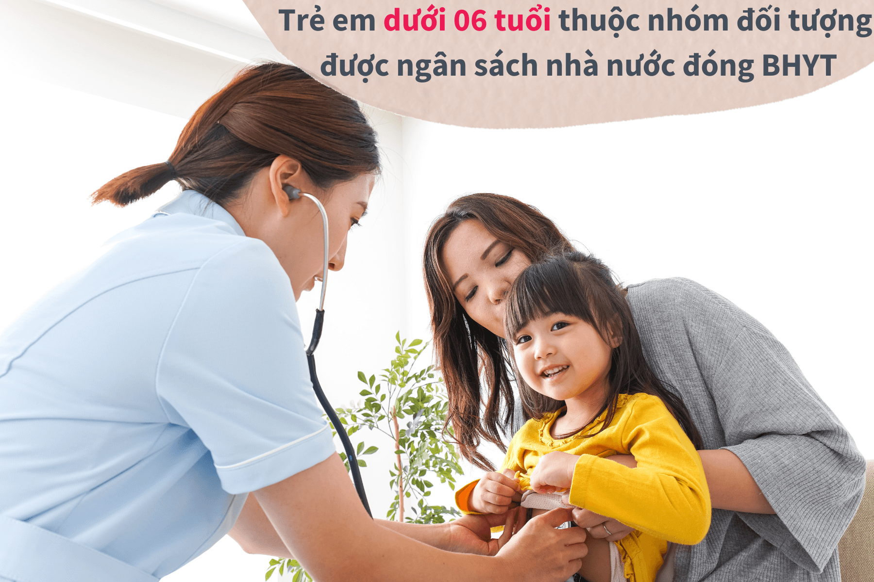 Trẻ em dưới 06 tuổi được miễn phí tham gia BHYT